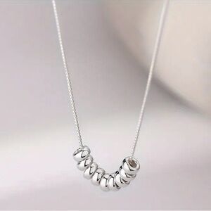 NWT Sweet Eva  925 sterling silver bead necklace, hypoallergenic Bohemian